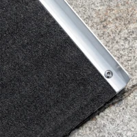 HOMCOM Rampă Pliabilă pentru Scaun cu Rotile din Aluminiu cu Strat Antiderapant și Margini, 122x73,5 cm, Negru(m-9)