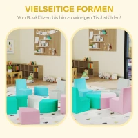 AIYAPLAY 8 TLG. Schaumstoff Bausteine Kinder Softbausteine mit Tisch- und Stuhldesign klettern Bauklötze aus PU Mehrfarbig(m-4)
