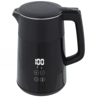 HOMCOM Elektrischer Wasserkocher, 1,7L, Schnellkochend, 2200W, mit LED-Display, Warmhaltefunktion, Trockenkochschutz, PTFE-frei(m-10)