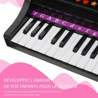 Piano à Queue électronique - HOMCOM - 37 Touches Multifonctions avec Micro Haut Parleur, lumière LED - enfant 3 à 6 ans -(m-7)