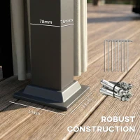 Outsunny 3 x 3(m) Hardtop Gazebo with Galvanised Steel Roof and Water Gutter, Waterproof Permanent Pavilion Garden Gazebo with Netting and Curtains for Patio, Deck, Black(m-6)