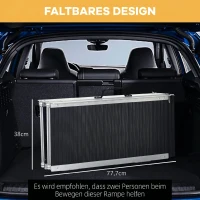 HOMCOM Rampă pliabilă și antiderapantă pentru scaun cu rotile din aluminiu, 152x73cm, Capacitate 272kg(m-6)