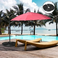 Outsunny Lot de 4 dalles de lestage pour parasol déporté dim. tot. 100L x 100l x 8H cm HDPE aspect rotin noir(m-10)