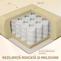 HOMCOM Fotoliu de Ralaxare cu 8 puncte de masaj și Încălzire, Fotoliu Reclinabil cu Suport pentru Picioare, 97x92x104 cm, Bej(m-6)