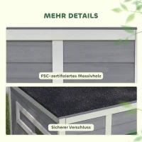 PawHut Entenstall wetterfest Entenhaus aus Holz mit herausnehmbar Boden Schiebefenster aufklappbar Asphaltdach 93x70x72cm Grau(m-9)