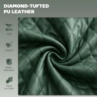 HOMCOM Retro Bar Stools Set of 2, Adjustable Kitchen Stool, Upholstered Bar Chairs with Back, Swivel Seat, Green(m-6)