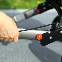 HOMCOM Cadru de mers pliabil din aluminiu, reglabil pe înălțime, cu geantă, 64x67x80-92 cm, negru și argintiu(m-9)