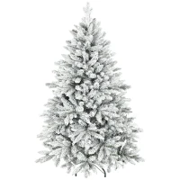 HOMCOM Sapin de Noël artificiel floqué de neige 150 cm, arbre de Noël avec 768 branche, support en métal pliable, vert(m-1)