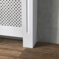HOMCOM Cubre Radiadores, 78x19x82 cm, Cubierta para Radiador Moderna de MDF, con Estante Superior y Listones, para Salón, Dormitorio, Pasillo, Blanco(m-9)