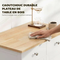 HOMCOM Meuble de rangement buffet salon avec placards à portes, 2 tiroirs et étagère réglable, armoire de rangement pour salon, cuisine, chambre, blanc et bois naturel(m-5)