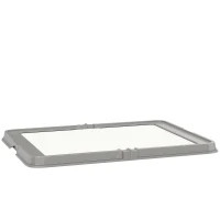 PawHut Inodoro para Perros Plegable 86x62 cm Bandeja Sanitaria Perros Entrenamiento 3 Almohadillas Pies Antideslizantes Gris(m-1)
