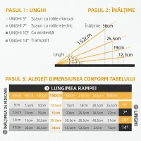 HOMCOM Rampă pliabilă și antiderapantă pentru scaun cu rotile din aluminiu, 152x73cm, Capacitate 272kg(m-4)