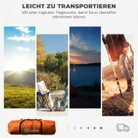 Outsunny Tunnelzelt für 4-6 Personen, Campingzelt mit Tür, Bodenplane, 2000mm wasserdicht Orange(m-7)