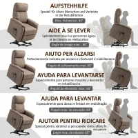 HOMCOM Fotoliu rabatabil cu sistem de ridicare 150° max, telecomandă și suport pentru picioare, 75x93x110 cm, maro(m-10)