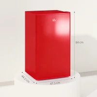 HOMCOM Frigider Compact 91L Ușă Reversibilă cu Congelator și Temperatură Reglabilă, Roșu(m-3)
