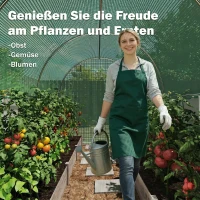 Outsunny Rundbogen-Gewächshaus, 6 Netzfenster, transparente Folie, Metallrahmen, 3,95 x 1,95 x 1,90m, Grün(m-8)