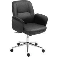 Vinsetto Bürostuhl, höhenverstellbar, atmungsaktiver Bezug, Wippfunktion, bis 120 kg, Schwarz(m-11)
