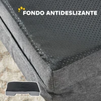 PawHut Cama para Perros Medianos Cama para Gatos con Base Antideslizante Funda Extraíble y Lavable 91,5x68,5x16,5 cm Gris(m-6)