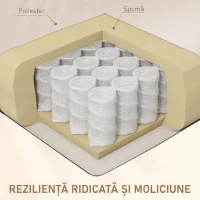 HOMCOM Fotoliu Masaj și Reclinabil cu Suport pentru Picioare și Telecomandă, din Microfibră, 77x93x105 cm, Bej(m-6)