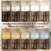 HOMCOM Lampadaire avec étagères, lampadaire sur pied de salon dimmable, télécommande, 40 x 29 x 171 cm, brun rustique(m-4)