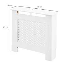 HOMCOM Cubre Radiadores, 78x19x82 cm, Cubierta para Radiador Moderna de MDF, con Estante Superior y Listones, para Salón, Dormitorio, Pasillo, Blanco(m-3)