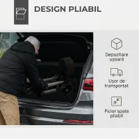 HOMCOM Cadru de mers pliabil din aluminiu, reglabil pe înălțime, cu geantă, 64x67x80-92 cm, negru și argintiu(m-4)