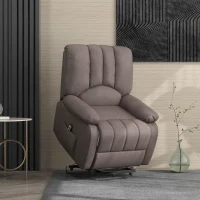 HOMCOM Fauteuil relax inclinable électrique releveur avec repose-pied et télécommande 86 x 92 x 102 cm gris(m-10)