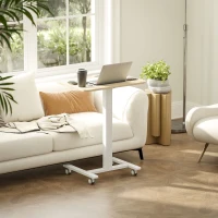 Vinsetto Stehpult Stehtisch, Laptoptisch, höhenverstellbar, 4 Rollen, 65 cm x 48 cm x 108 cm, Gelb(m-2)