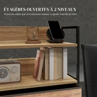 HOMCOM Meuble de rangement style industriel commode 3 tiroirs en tissu amovibles et 2 étagères - 60 x 29 x 101cm - MDF et métal(m-5)