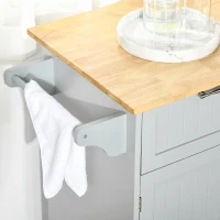 HOMCOM Dulap de Bucătărie Multifuncțional din Lemn cu 2 Sertare, Dulap și 4 Roți, 104x46x91cm, Gri(m-8)