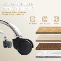 HOMCOM Ergonomischer Bürostuhl mit Fußstütze, Kunstleder-Bezug, rollbar, drehbar, Metall, Beige+Schwarz(m-7)