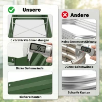 Outsunny Pflanzenkübel, Handliches Blumenbeet zum Anpflanzen, Hegen und Pflegen, Hochbeet, Stahl, Grün(m-5)