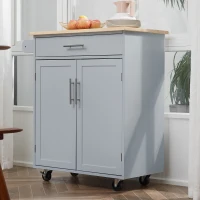 HOMCOM Desserte de cuisine sur roulettes chariot de service Ilot de cuisine avec tiroir de placard et porte-torchons - gris(m-10)
