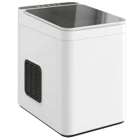 HOMCOM Zelfreinigende tafel-ijsblokjesmachine, compacte ijsbereider met schep en mand, wit(m-10)