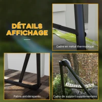 Outsunny Support avec Hamac Pliable en Acier, 2 en 1 pour Hamac ou Chaise Suspendue, Sac de Transport Inclus 268x89x100cm Gris(m-6)