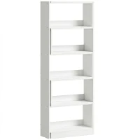 HOMCOM Estantería Expandible 5 Niveles Giratoria 350° Ancho Ajustable Convertible en en L Recta o Compacta 111,5x23,8x163,7 cm(m-1)
