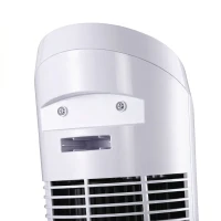 HOMCOM Ventilator turn oscilant de 45W cu 3 trepte de viteză, ventilator coloană din plastic ABS, 27x27x75 cm, alb(m-8)