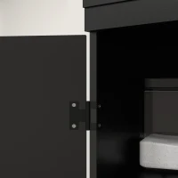 HOMCOM Buffet haut cuisine, armoire de cuisine avec 4 portes à 6 niveaux et étagères réglables, 76 x 40 x 176,7 cm, noir(m-8)