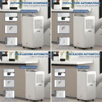 HOMCOM Aparat de aer condiționat portabil 1250W cu 5 moduri și timer 24h, 35.5x35x70 cm, alb(m-7)