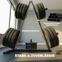 SPORTNOW Gewichtsständer für 2,5 cm Gewichtsscheiben, 200 kg Kapazität, Gewichtsständer(m-5)