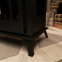 HOMCOM Șemineu pe Bioetanol din Oțel Inoxidabil cu Arzător de 0,9L pentru 3 Ore de Funcționare, 55x31x55cm, Negru(m-9)