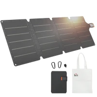 HOMCOM Tragbares Solarpanel, 36W Schnellladung, wasserdicht, faltbar, Ladegerät, Grau(m-11)