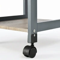 HOMCOM Cărucior de Bucătărie pentru Servire cu Sertar, 2 Rafturi și Tavă Detasabilă, 37x37x76cm, Gri(m-12)