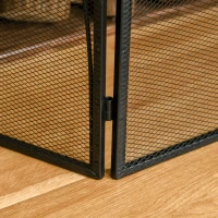 HOMCOM Funkenschutz für Kamine, dreifach faltbar, Metallstruktur, Beschichtung, 108x2x76 cm, Schwarz(m-7)