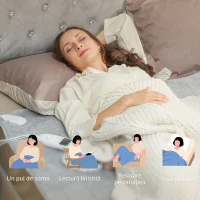 HOMCOM Pătură Electrică 160x140 cm cu 5 Nivele de Căldură și 2 Telecomenzi, din Pile și Poliester, Gri(m-7)