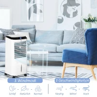 HOMCOM Răcitor 4 în 1 de 10L cu Umidificator, Timer 8h și Telecomandă, 38.2x31.6x76 cm, din ABS, Alb și Negru(m-5)