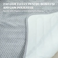 HOMCOM Pătură Electrică 160x140 cm cu 5 Nivele de Căldură și 2 Telecomenzi, din Pile și Poliester, Gri(m-4)