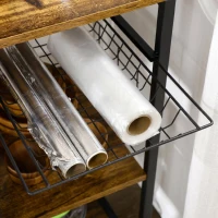 HOMCOM Dulap de bucătărie cu 3 rafturi din PAL, priză electrică, port USB și coș, 90x40x83cm(m-12)