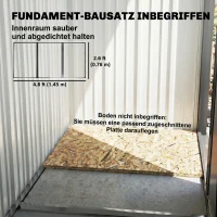 Outsunny Gartenschuppen, Outdoor-Geräteschuppen aus Wellstahl, Wanddesign, verstellbare Regalböden, verschließbare Tür Dunkelgrau(m-9)