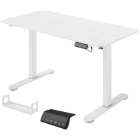 Vinsetto Stehpult höhenverstellbarer Computertisch Schreibtisch, 140 cm x 70 cm x 116 cm, Weiß(m-4)